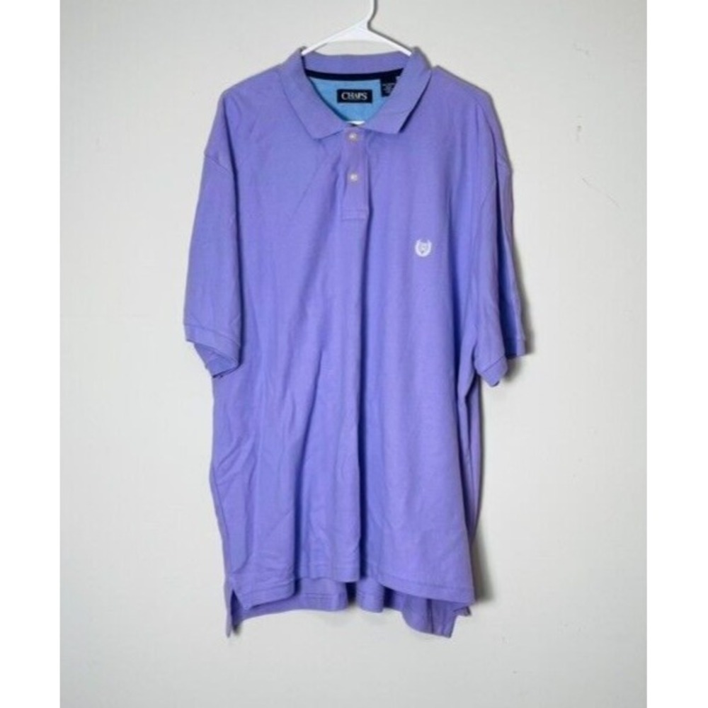 Chaps‎ Polo Shirt Men's XXL Purple Classic Fit Short Sleeve Casual Outdoorsy